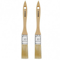 Tradineur - Pack de 2 paletinas para pintar, Nº 9, brocha plana, mango de madera y cerdas de fibra suave, uso universal, esmalta