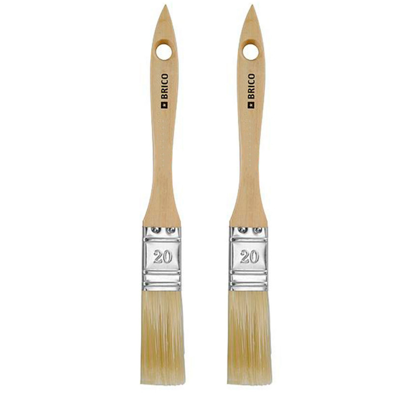 Tradineur - Pack de 2 paletinas para pintar, Nº 9, brocha plana, mango de madera y cerdas de fibra suave, uso universal, esmalta Tradineur - Pack de 2 paletinas para pintar, Nº 9, brocha plana, mango de madera y cerdas de fibra suave, uso universal, esmalta