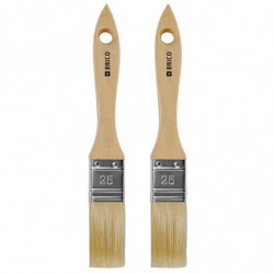 Tradineur - Pack de 2 paletinas para pintar, Nº 12, brocha plana, mango de madera y cerdas de fibra suave, uso universal, esmalt