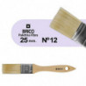 Tradineur - Pack de 2 paletinas para pintar, Nº 12, brocha plana, mango de madera y cerdas de fibra suave, uso universal, esmalt