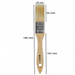 Tradineur - Pack de 2 paletinas para pintar, Nº 12, brocha plana, mango de madera y cerdas de fibra suave, uso universal, esmalt