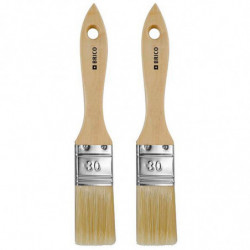 Tradineur - Pack de 2 paletinas para pintar, Nº 15, brocha plana, mango de madera y cerdas de fibra suave, uso universal, esmalt
