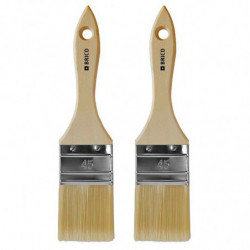 Tradineur - Pack de 2 paletinas para pintar, Nº 21, brocha plana, mango de madera y cerdas de fibra suave, uso universal, esmalt