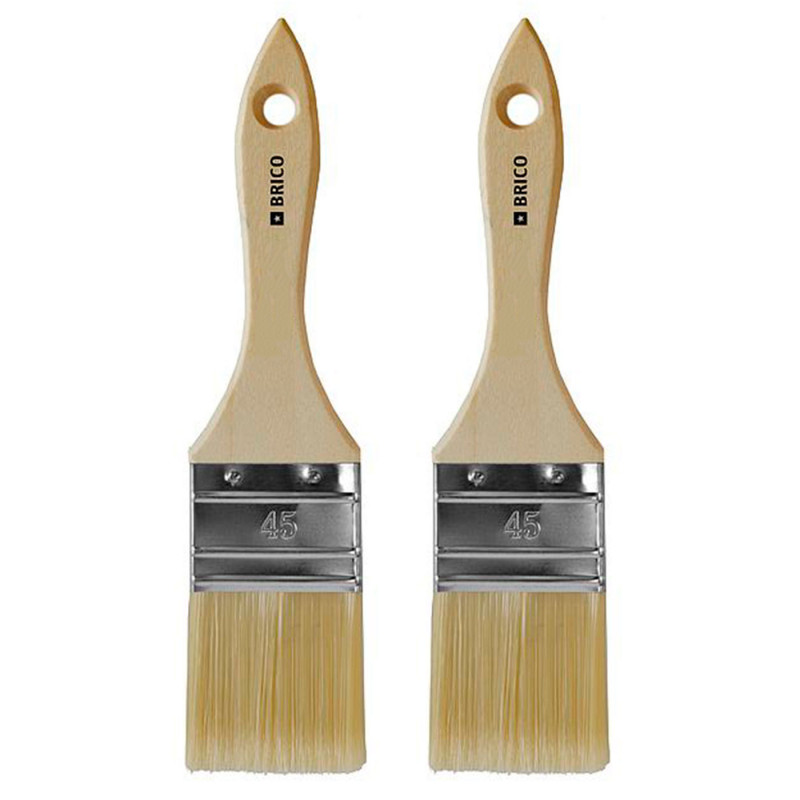 Tradineur - Pack de 2 paletinas para pintar, Nº 21, brocha plana, mango de madera y cerdas de fibra suave, uso universal, esmalt Tradineur - Pack de 2 paletinas para pintar, Nº 21, brocha plana, mango de madera y cerdas de fibra suave, uso universal, esmalt