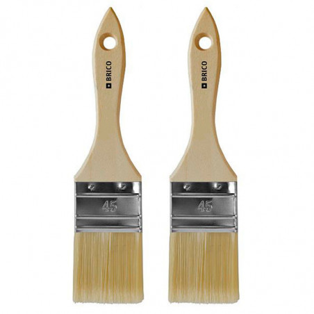 Tradineur - Pack de 2 paletinas para pintar, Nº 21, brocha plana, mango de madera y cerdas de fibra suave, uso universal, esmalt