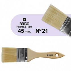 Tradineur - Pack de 2 paletinas para pintar, Nº 21, brocha plana, mango de madera y cerdas de fibra suave, uso universal, esmalt