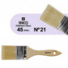 Tradineur - Pack de 2 paletinas para pintar, Nº 21, brocha plana, mango de madera y cerdas de fibra suave, uso universal, esmalt