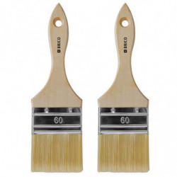 Tradineur - Pack de 2 paletinas para pintar, Nº 30, brocha plana, mango de madera y cerdas de fibra suave, uso universal, esmalt