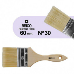 Tradineur - Pack de 2 paletinas para pintar, Nº 30, brocha plana, mango de madera y cerdas de fibra suave, uso universal, esmalt