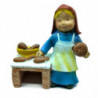 Tradineur - Figura de Panadera para Belén - Estilo Naïf - Fabricado en Marmolina - Adorno divertido para nacimiento, Navidad, de