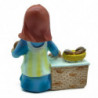 Tradineur - Figura de Panadera para Belén - Estilo Naïf - Fabricado en Marmolina - Adorno divertido para nacimiento, Navidad, de