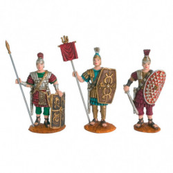 Tradineur - Set de 3 figuras de Romanos con armaduras para Belén - Fabricado en Marmolina - Adorno divertido para nacimiento, Na