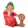 Tradineur - Figura de Hilandera para Belén - Estilo Naïf - Fabricado en Marmolina - Adorno divertido para nacimiento, Navidad, d
