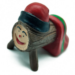 Tradineur - Set de 2 Figuras Pastor niño y Tió para Belén - Estilo Naïf - Fabricado en Marmolina - Adorno divertido para nacimie