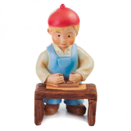 Tradineur - Figura de Carpintero para Belén - Estilo Naïf - Fabricado en Marmolina - Adorno divertido para nacimiento, Navidad,