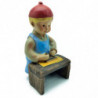 Tradineur - Figura de Carpintero para Belén - Estilo Naïf - Fabricado en Marmolina - Adorno divertido para nacimiento, Navidad,