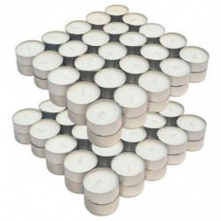 Tradineur - Pack de 100 velas de té con aroma neutro, tealights, tiempo de combustión: 4,5 horas, decoración del hogar (Blanco -