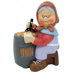 Tradineur - Figura de Castañera para Belén - Estilo Naïf - Fabricado en Marmolina - Adorno divertido para nacimiento, Navidad, d