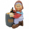 Tradineur - Figura de Castañera para Belén - Estilo Naïf - Fabricado en Marmolina - Adorno divertido para nacimiento, Navidad, d