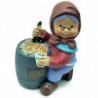 Tradineur - Figura de Castañera para Belén - Estilo Naïf - Fabricado en Marmolina - Adorno divertido para nacimiento, Navidad, d