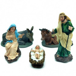 Tradineur - Set de 3 Figuras del Nacimiento para Belén - María, José y El Niño Jesús - Adorno divertido para nacimiento, Navidad