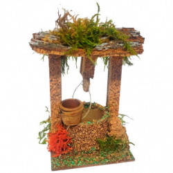 Tradineur - Figura de pozo para belén - Fabricado en Corcho - Adorno divertido para nacimiento, Navidad, decoración tradicional