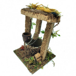 Tradineur - Figura de pozo para belén - Fabricado en Corcho - Adorno divertido para nacimiento, Navidad, decoración tradicional