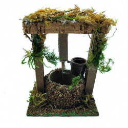 Tradineur - Figura de pozo para belén - Fabricado en Corcho - Adorno divertido para nacimiento, Navidad, decoración tradicional