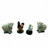 Tradineur - Set de 7 Figuras de animales para Belén - Vaca, Burro, Gallo, Pato y 2 ovejas - Adorno divertido para nacimiento, Na