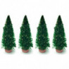 Tradineur - Pack de 4 Abetos para belén - Fabricado en Madera - Adorno divertido para nacimiento, Navidad, decoración tradiciona