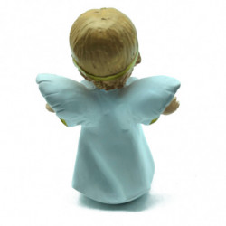 Tradineur - Figura de Ángel para Belén - Estilo Naïf - Fabricado en Marmolina - Adorno divertido para nacimiento, Navidad, decor