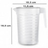 Tradineur - Pack de 2 jarras medidoras de plástico, incluyen línea de medida, recipiente para medir líquidos, cocina y reposterí