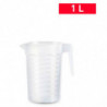 Tradineur - Pack de 2 jarras medidoras de plástico, incluyen línea de medida, recipiente para medir líquidos, cocina y reposterí