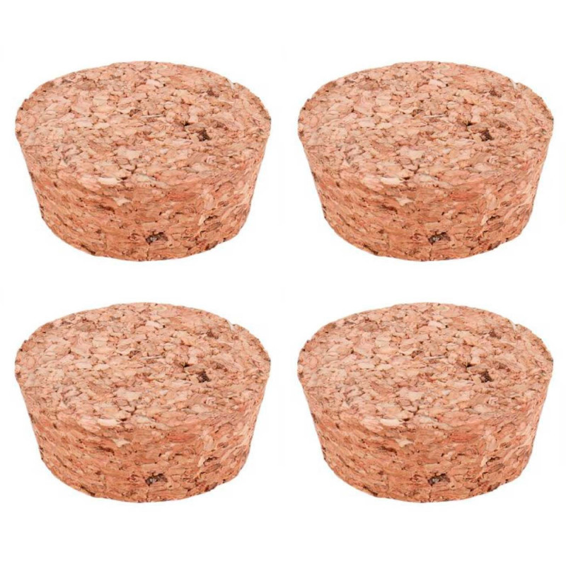 Tradineur - Pack de 4 tapones cónicos de corcho para cerrar garrafas de cristal, botes, frascos, vino, aceite, bares, restaurant Tradineur - Pack de 4 tapones cónicos de corcho para cerrar garrafas de cristal, botes, frascos, vino, aceite, bares, restaurant