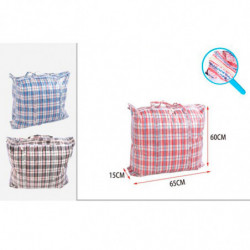 Tradineur - Pack de 4 bolsas plásticas de rafia, incluyen cremallera y asas, reutilizables, mudanzas, almacenamiento de ropa, ju