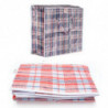 Tradineur - Pack de 4 bolsas plásticas de rafia, incluyen cremallera y asas, reutilizables, mudanzas, almacenamiento de ropa, ju
