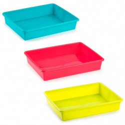 Tradineur - Bandeja frigorífica de almacenamiento, plástico, reutilizable, servir comida, organizar alimentos, fabricada en Espa