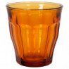 Tradineur - Caja de 6 Vasos Modelo Le Picardie Ámbar - Capacidad de 25 CL (8 3/8 Oz) - Fabricado en Vidrio Resistente - Apto par