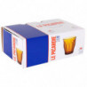 Tradineur - Caja de 6 Vasos Modelo Le Picardie Ámbar - Capacidad de 25 CL (8 3/8 Oz) - Fabricado en Vidrio Resistente - Apto par