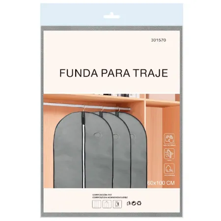 Tradineur - Pack de 4 fundas para trajes, TNT, cremallera, transpirables, almacenamiento de ropa, abrigos, chaquetas, jerséis (G