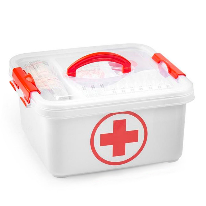 Tradineur - Caja de botiquín de 5 Litros - Fabricado en Plástico - Cierre Seguro - Incluye Bandeja - Almacenamiento de primero a Tradineur - Caja de botiquín de 5 Litros - Fabricado en Plástico - Cierre Seguro - Incluye Bandeja - Almacenamiento de primero a