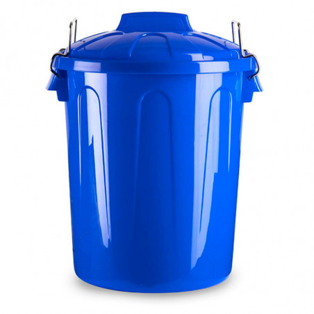 Tradineur - Cubo de basura de plástico - Incluye tapa y asas metálicas - Fabricado en España - Contenedor de residuos - Capacida