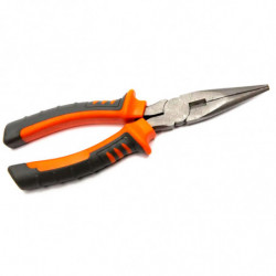 Tradineur - Alicate Punta Larga - Longitud de 200 mm - Fabricado en Acero - Mango ergonómico - Herramienta manual de bricolaje