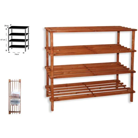 Tradineur - Zapatero de madera con 4 niveles, soporte para calzado, estantería para zapatos, recibidor, pasillo, dormitorio - 74 Tradineur - Zapatero de madera con 4 niveles, soporte para calzado, estantería para zapatos, recibidor, pasillo, dormitorio - 74
