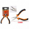 Tradineur - Alicate Mini Punta Curva - Longitud de 125 mm - Fabricado en Acero - Mango ergonómico - Herramienta manual de bricol