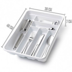Tradineur - Cubertero para la cocina - Fabricado en Plástico - Recipiente para ordenación y almacenamiento de cubertería - 7 x 3