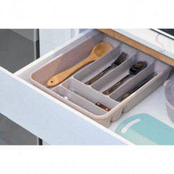 Tradineur - Cubertero para la cocina - Fabricado en Plástico - Recipiente para ordenación y almacenamiento de cubertería - 7 x 3