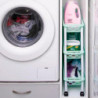 Tradineur - Carrito verdulero de plástico con 3 Niveles y Ruedas - PLFT Aire Slim - Cestas apilables portaobjetos - 61 x 58 x 18