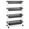 Tradineur - Carrito verdulero de plástico con 4 Niveles y Ruedas - PLFT Aire Slim - Cestas apilables portaobjetos - 84,5 x 58 x