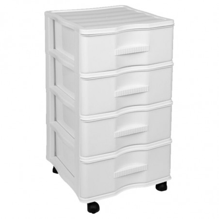 Tradineur - Cajonera de Almacenamiento Wagon - 4 Cajones - Torre de Almacenamiento Multiusos para Oficina, hogar, Escuela, etc -